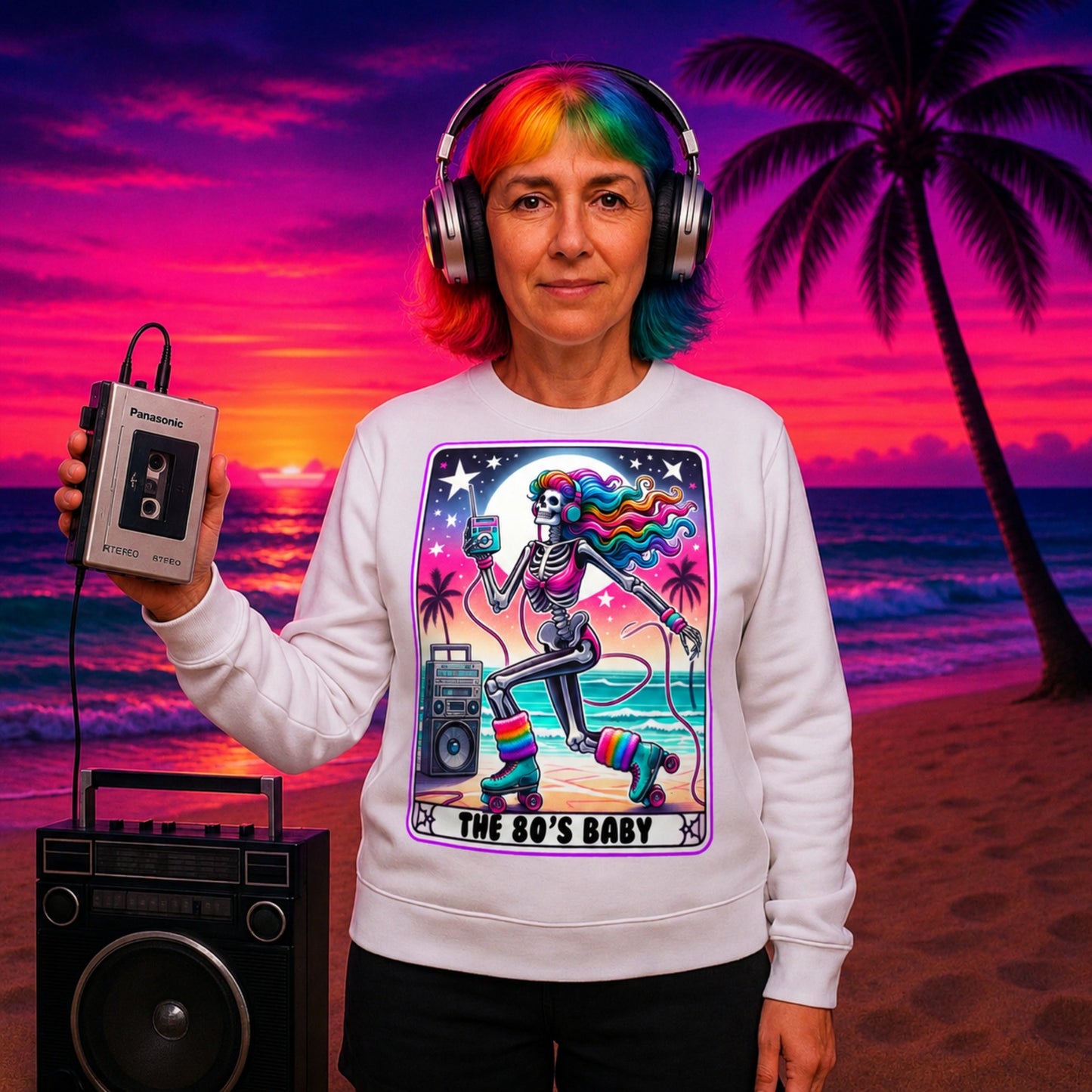 The 80’s Baby Skeleton Sweatshirt - “Totally Rad, Totally Comfy, Totally You.”