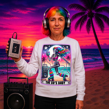 The 80’s Baby Skeleton Sweatshirt - “Totally Rad, Totally Comfy, Totally You.”