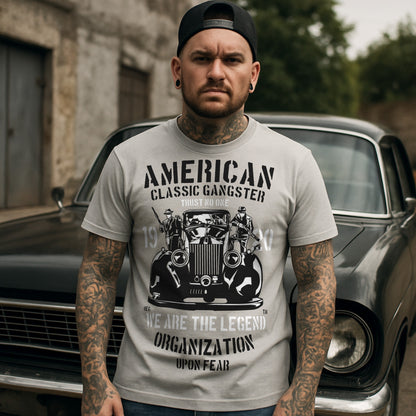 American Classic Gangster T-Shirt - Retro Style With Fearless Attitude