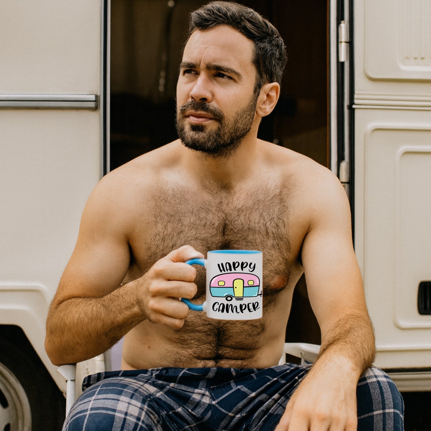 Happy Camper Colour Mug - Happy Vibes And Endless Adventures For Life On The Open Road
